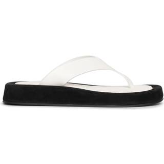 The Row Ginza leather and suede thong sandals - white - EU 35