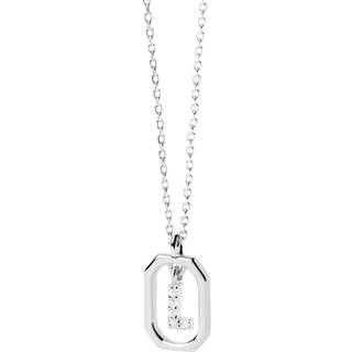 PDPAOLA Silver Mini Letter Necklace - Letter R - 50cm