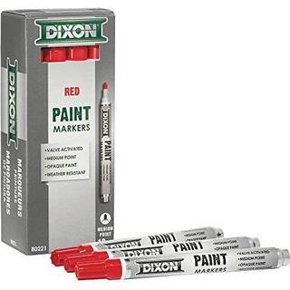 Dixon Industrial Paint Markers Medium Tip Box med 12 mark?rer Red (80221)