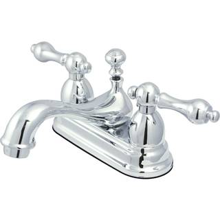 Kingston Brass KS3601al 4 in. CenterSet Badev?relse Faucet Poleret krom