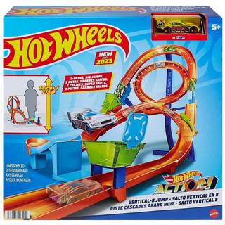 Hot Wheels Action 8-tals lodret bilbane med hop - sæt med en bil