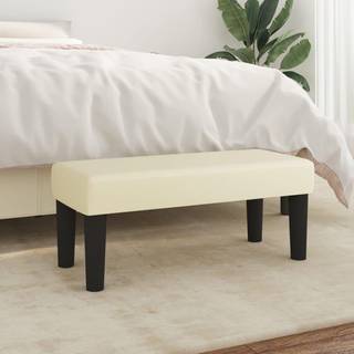 bænk 70x30x30 cm kunstlæder cremefarvet