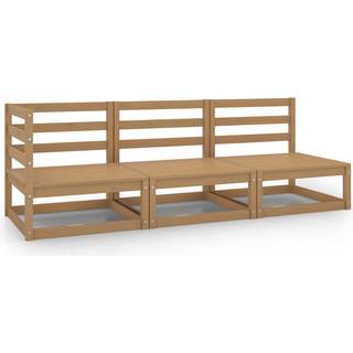 Hjørnedel Til Havesofa Massivt Fyrretræ - honningfarvet / hjørnedel 2x midterdel