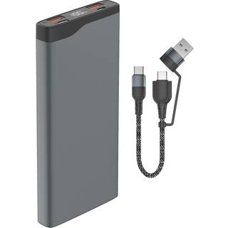 4Smarts VoltHub Pro 10.000 mAh powerbank, 22.5W USB-C PD og QC 3.0, Gunmetal