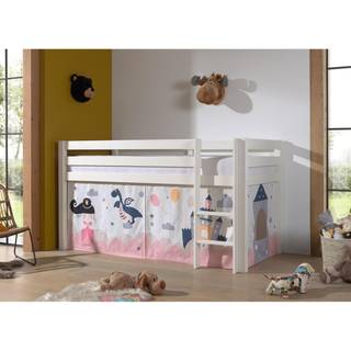 Halvhøj seng med forhæng – Pino, hvid, Princess Sophie