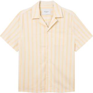 Lawson Stripe Skjorte, Ivory/Lemon Sorbet, M