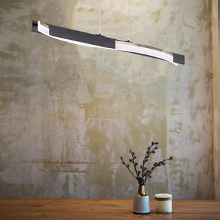 LED-pendel Bridge, sort/nikkel-farvet, længde 95 cm