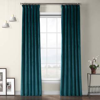 HPD Half Price Drapes Heritage Plush Velvet Gardiner til sovev?relse Stue 50 x 108 VPYC-179921-108 (1 panel) Dybhaveteal