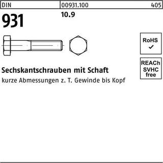 REYHER 009311000140075 Insexskrue M14 M6S 10.9, DIN 931, pakke med 50 14 x 75 mm