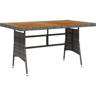 havebord 130x70x72 cm polyrattan og massivt akacietræ grå