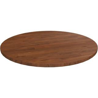 Rund Bordplade Ø40X1,5 Cm Ubehandlet Massivt Egetræ - Mørkebrun / Ø 50 x 1.5 cm