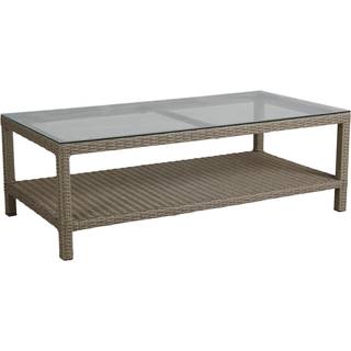 Brafab Funkia kaffebord Beige med glas 140x70 cm