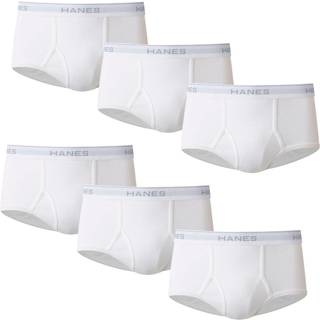 Hanes Herre Moisture-Wicking Cotton Briefs Tilg?ngelig i hvide og sorte multi-pakker White-6 Pack Stor USA