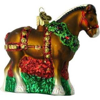 Old World Christmas Ornaments: Holiday Clydesdale Glass blæst ornamenter til juletræ