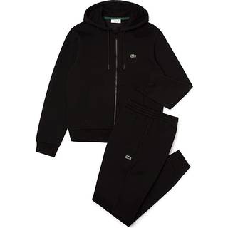 Lacoste Full Zip Hooded Tracksuit Black