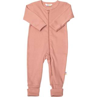 Heldragt med skjult fod pastel rosa økologisk Rib Bomuld