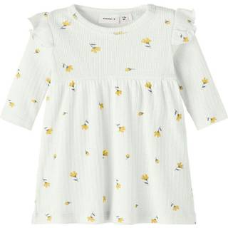NAME IT Rib Kjole Fabina Bright White