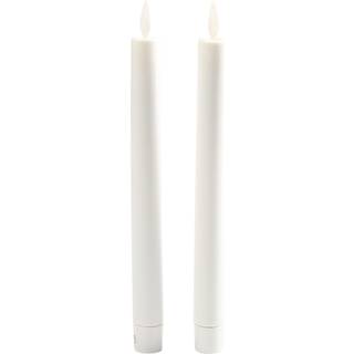 Sara Tall Genopladelig Stearinlys Ø 2 cm x 25 cm 2 stk. sæt, hvid