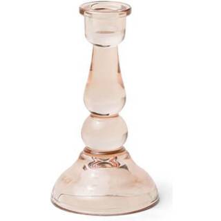 Paddywax Tall Glass Taper Holder Pink - Lysestage
