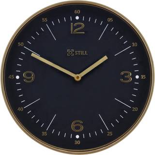 Vægur, Sort/ Guld, Ø30 cm