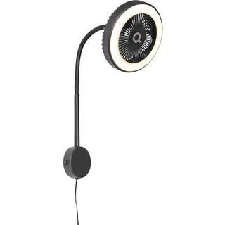 Vægventilator sort inkl. LED 2700K - Dores