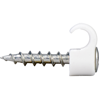 Gelia Kabelholder TCS med skrue, rund, hvid 10-14 mm, 38 mm, 100 st