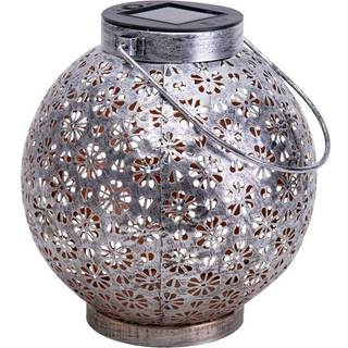 LED-solcellelampe 52854, sølv, metal, 20 cm, IP44, 2 stk