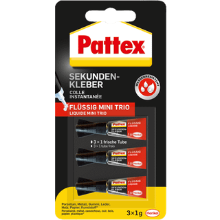 Flüssiger Sekundenkleber Mini Trio 3x1g