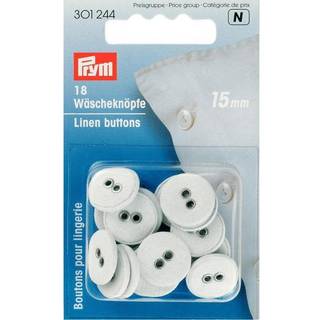 Wäscheknopf 15mm Leinen 18 Stück - Weiss