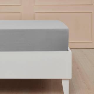 bySKAGEN Faconlagen Skagen Bomuldssatin Lysegrå 90x200x30cm