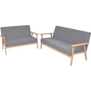 sofasæt 2 dele stof lysegrå