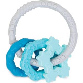 Bumkins Baby Tandhing Freezer Toy Keys Rings mjuk flexibel napp för att tugga coolt teether gummi lättnadsbebis 3 månader friserbar platina silik