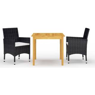 Spisebordssæt Til Haven Med Hynder 5 Dele - 2 / Sort / 85 cm bordlængde