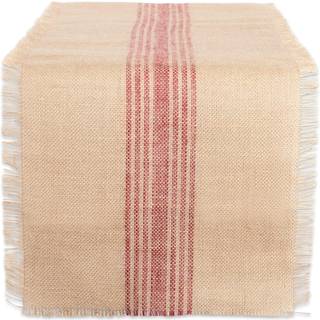 Dii Barn Red Middle Stripe Burlap Table Runner 14x108 inches