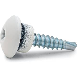 FAST farmerskrue med UFO hoved, 4,8 x 20 mm, hvid - 100 stk.