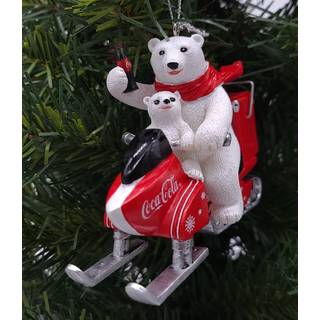 Kurt Adler Coca-Cola isbj?rn med Cub Riding Snow Mobile Ornament til jul