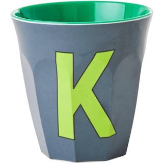 RICE Rice melaminkop medium bogstav K 30 cl Dark Grey