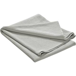 Etol Design Stripe sengetæppe stenvasket bomuld 260x260 Lysegrå