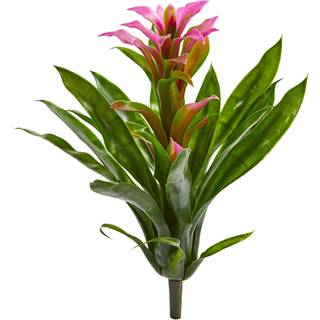 N?sten naturlig 15in. Bromeliad kunstig blomst (s?t p? 4)