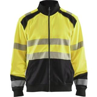 Blåkläder 3558 High Vis Sweatshirt full zip / High Vis Sweatshirt full zip - XS - High Vis Gul/Sort