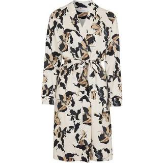 Damella Greymelange Flower Wrap Around Robe - Creme - XX-Large