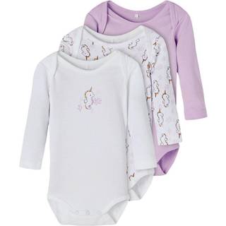 NAME IT 3-Pak ØKO Body Langærmet Lavendula