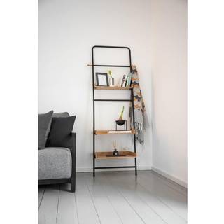Wenko Loft stående reol, bambus med sort finish