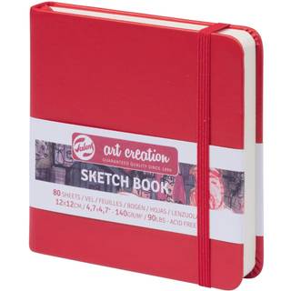 Royal Talens Art Creation Sketch skitsebog 12×12 cm, rødt omslag – 140 g/m², 80 ark