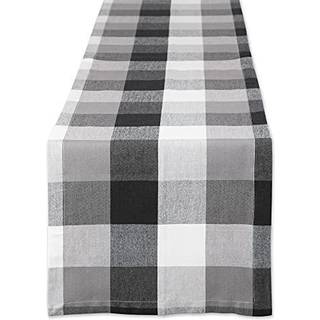 Dii Black Tri Color Check Table Runner