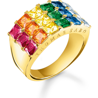 Thomas Sabo TR2359-996-7 Damenring Bunte Steine Pavé Goldfarben