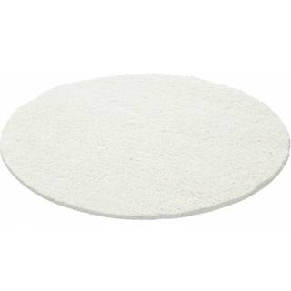 Dream Rund Shaggy tæppe Ensfarvet - Creme - 120x120 (Rund)