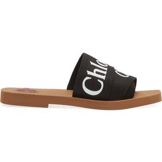 ChloÃ© Woody canvas slides - black - EU 39