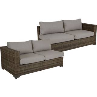 Brafab, Ninja Endesektioner H+V Rustik Polyrattan Inkl. Vandafvisende Hynder Brafab