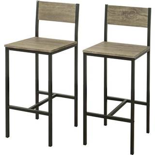 SoBuy klapstole til bar - 2 stk, metalstel og MDF-sæde